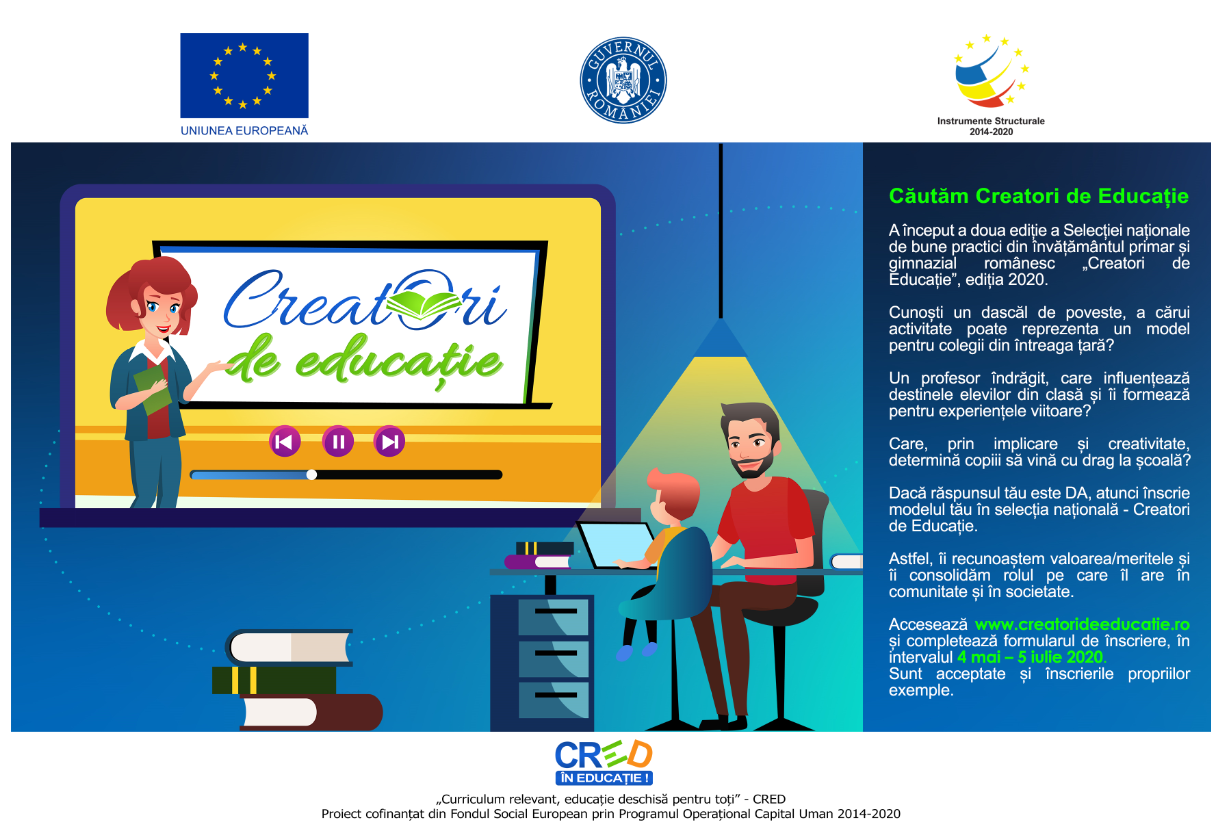 Cautam creatori de educatie